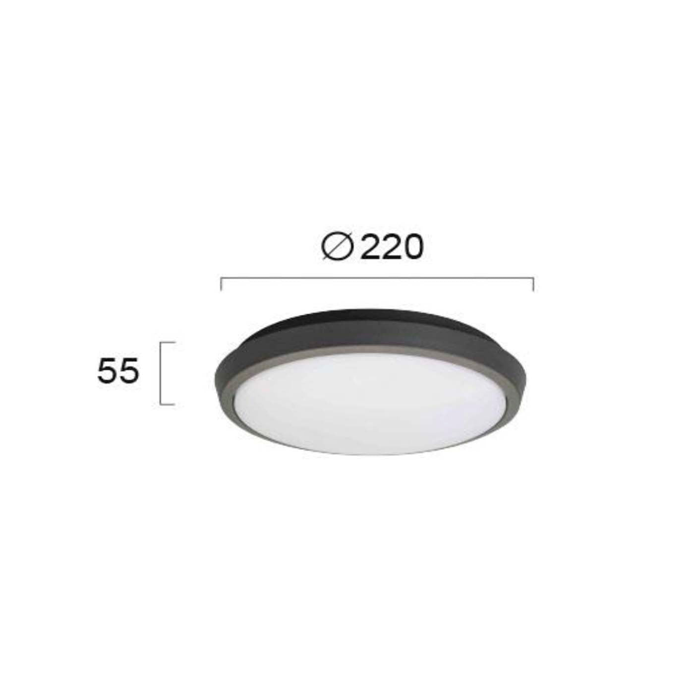 Plafoniera de exterior minimalista TIBUOK gri inchis cu LED 10W