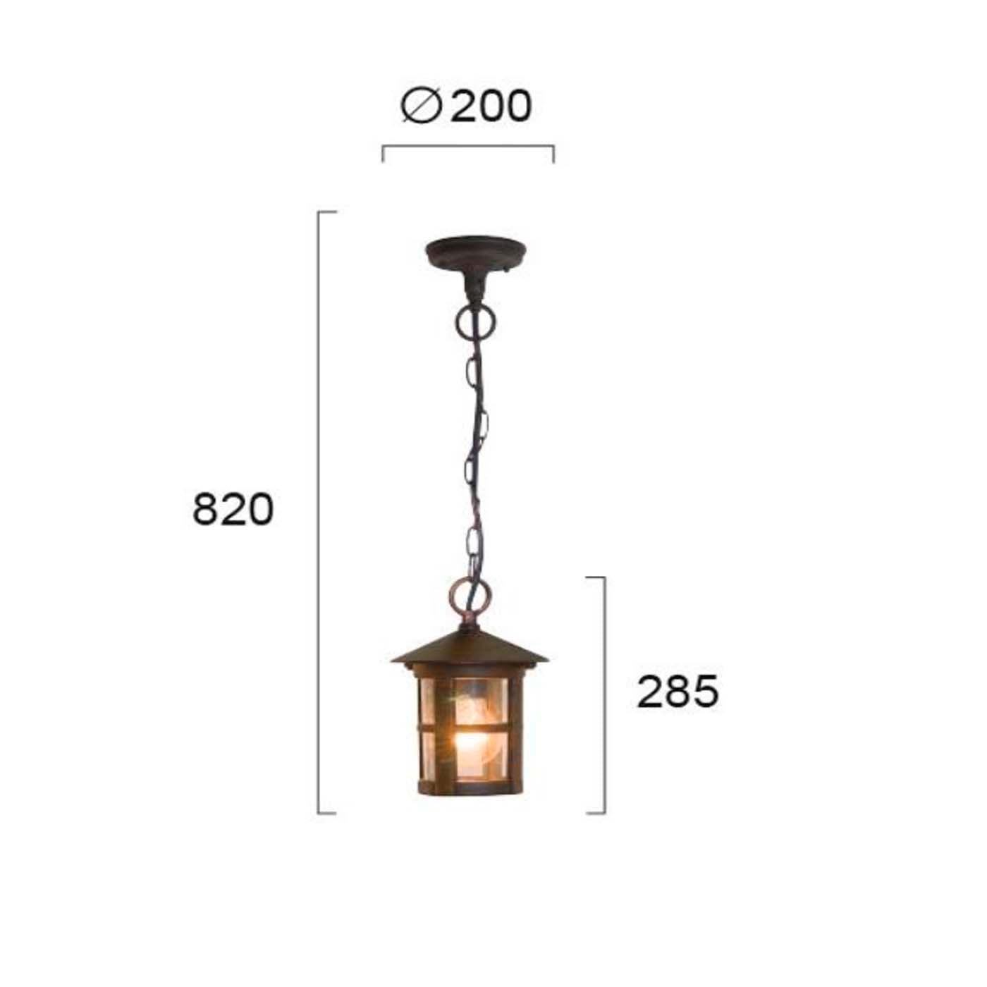 Pendul de exterior vintage SKIATHOS maro 1xE27