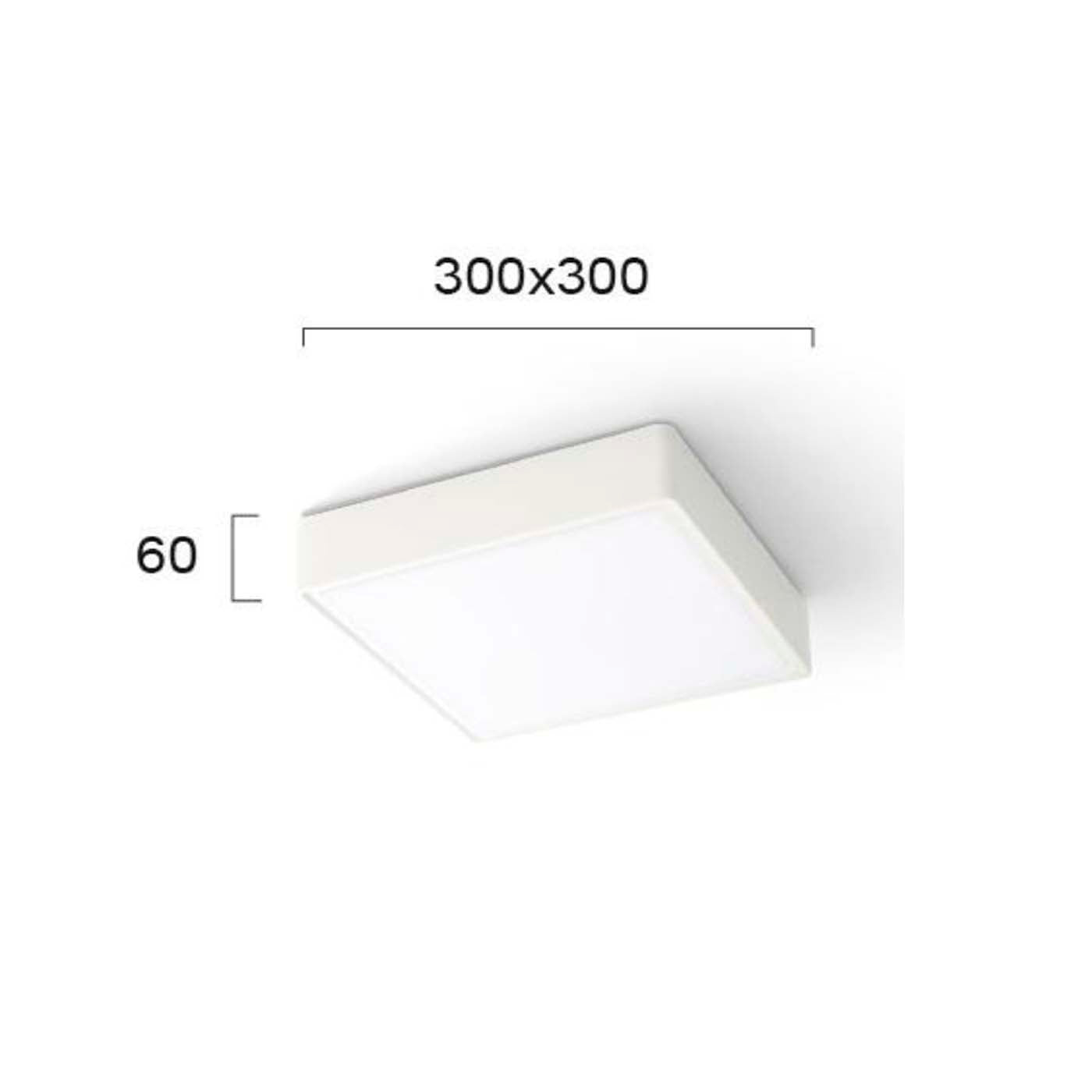 Plafoniera de exterior patrata minimalista DONOUSA alba cu LED 24W