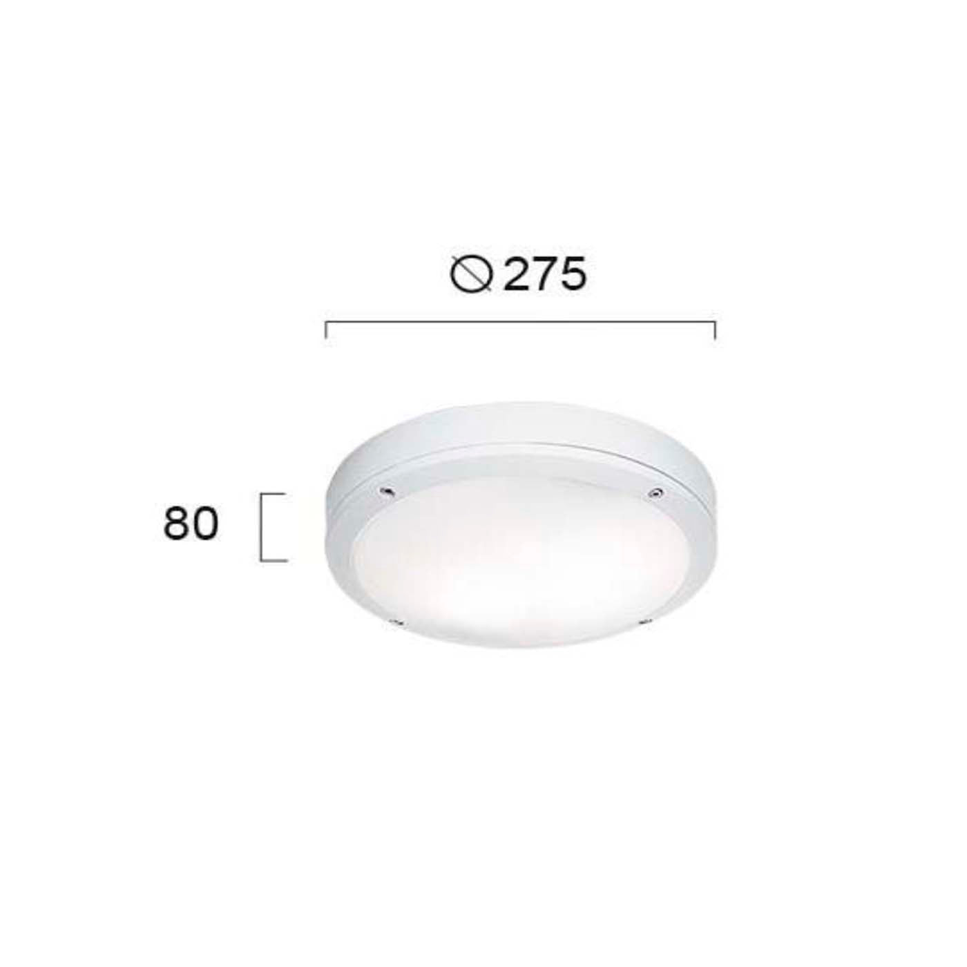 Plafoniera de exterior rotunda moderna LEROS alba 2xE27
