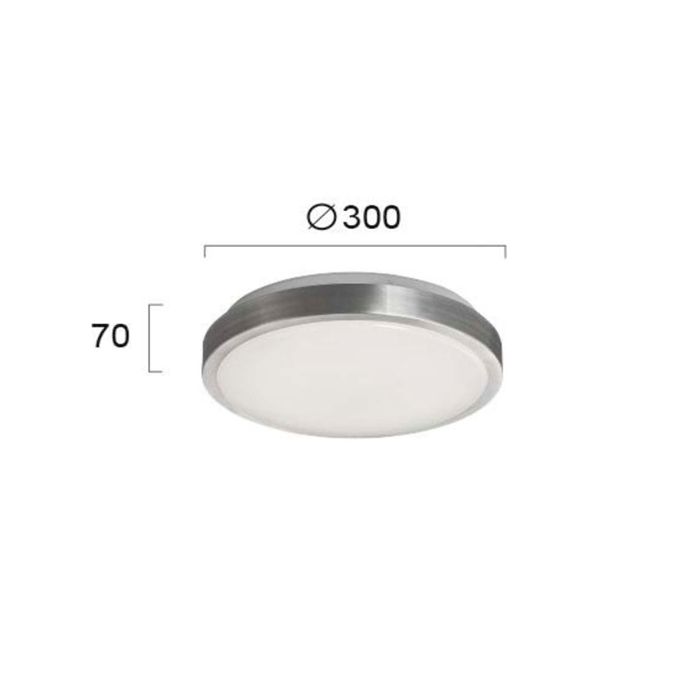 Plafoniera de exterior moderna BRIGHT argintie cu LED 18W