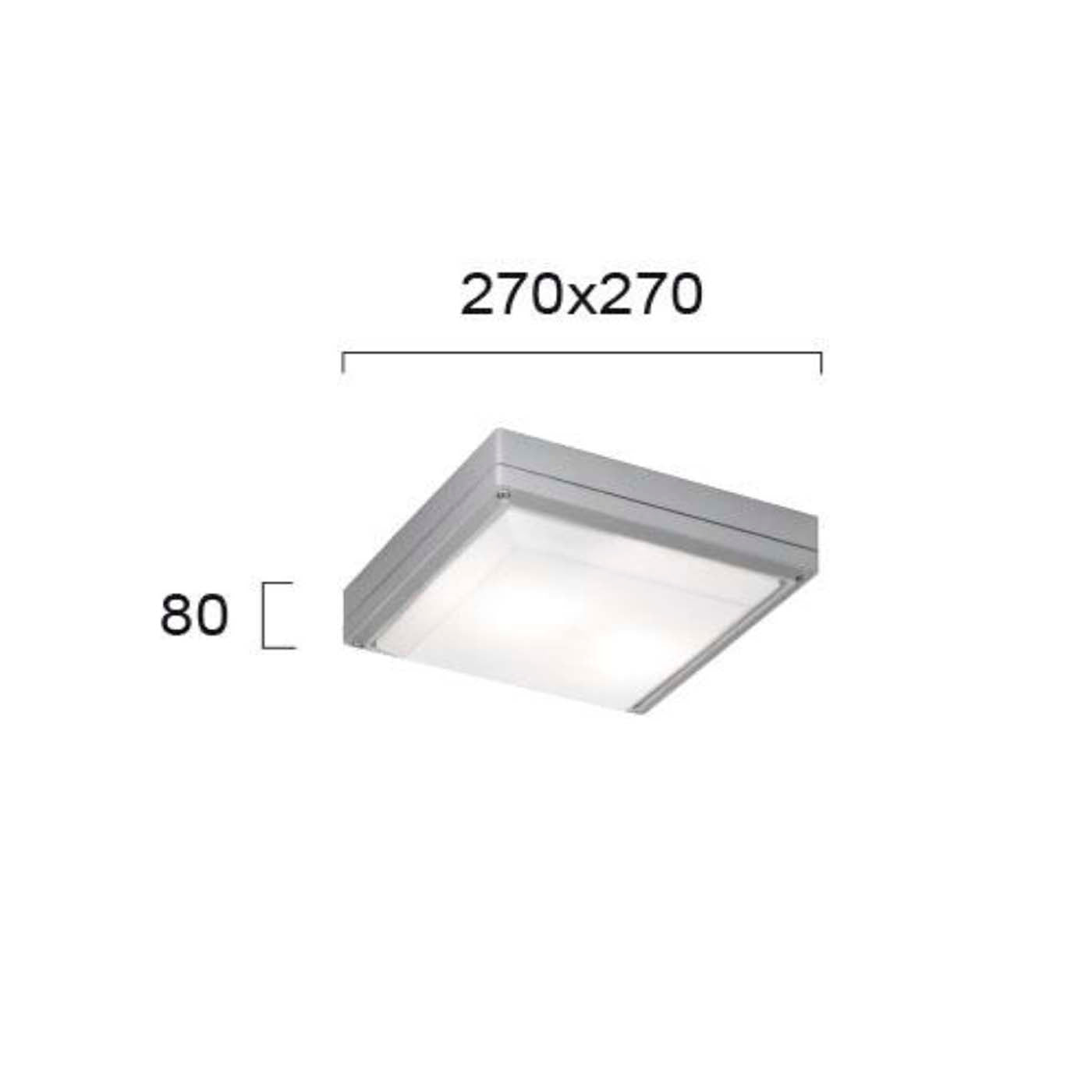 Plafoniera de exterior patrata moderna LEROS gri 2xE27