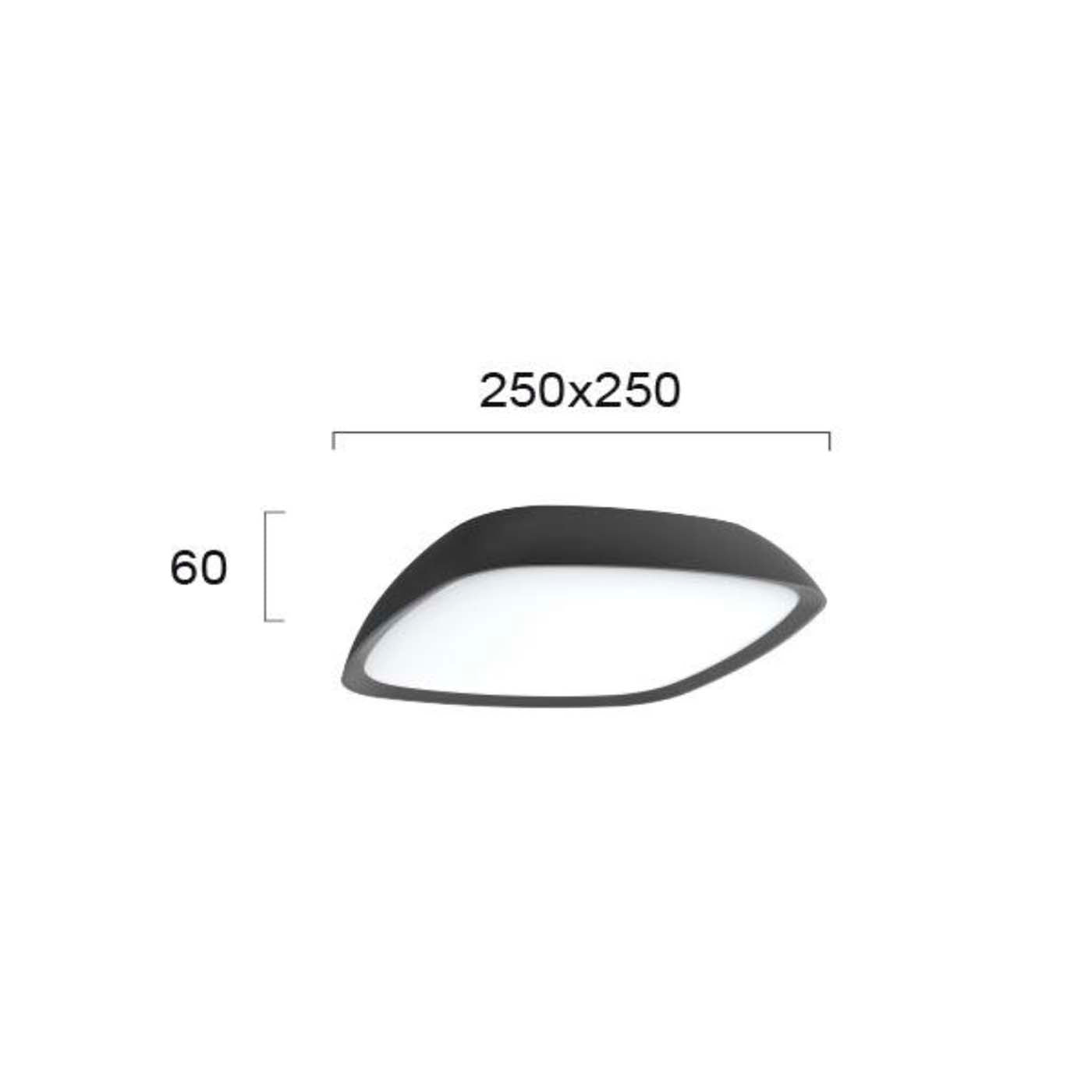 Plafoniera de exterior patrata minimalista COSMO gri inchis cu LED 20W