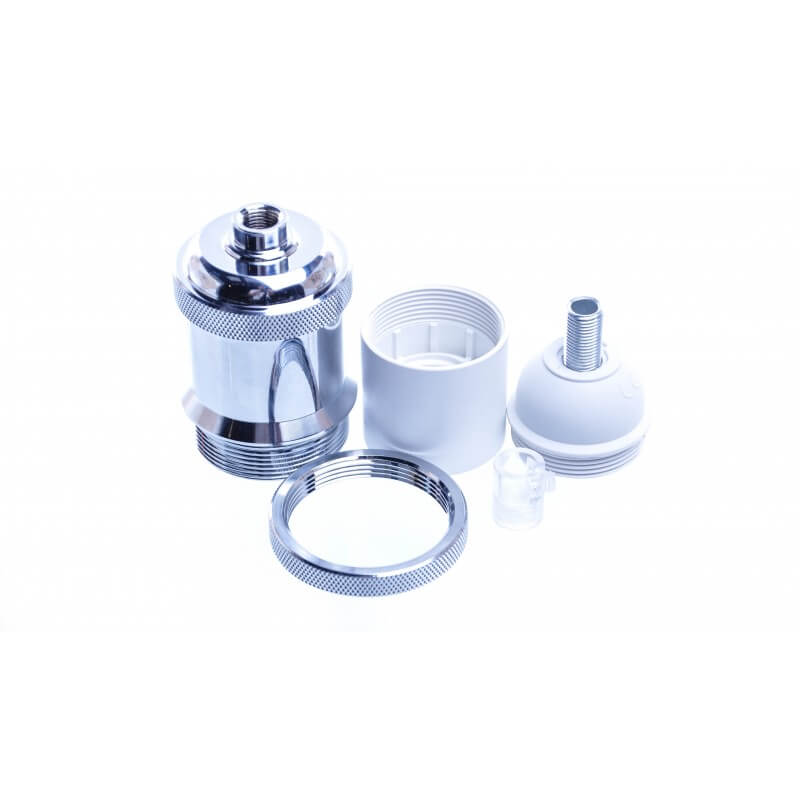 Fasung argintiu lucios metalic E27 PRAGA Domicilio pentru corpuri de iluminat, lustre sau lampi suspendate