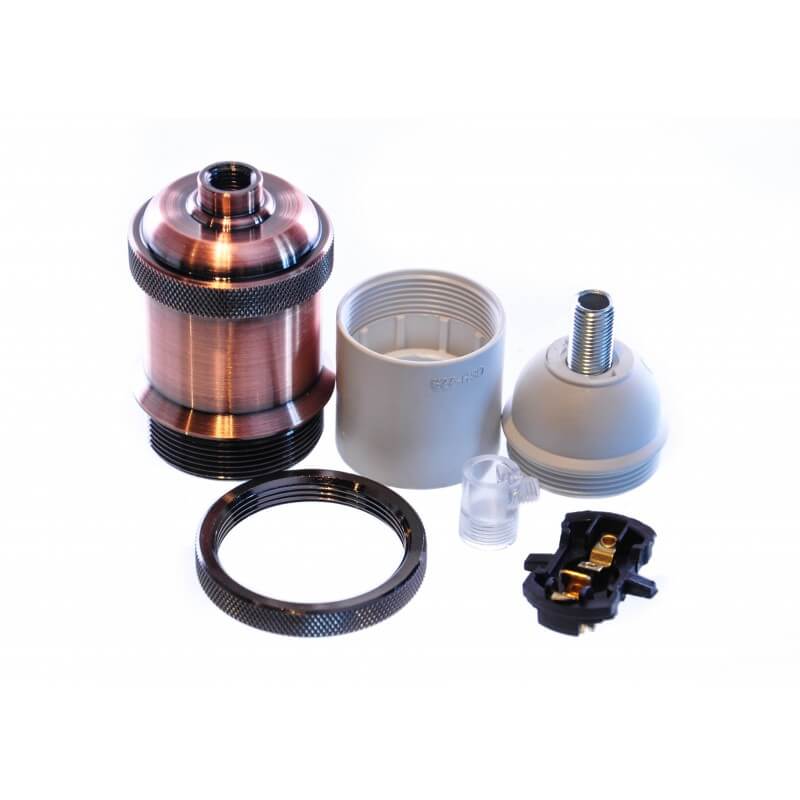 Domicilio Fasung cuprat metalic E27 PRAGA pentru lustre, lampi suspendate sau corpuri de iluminat