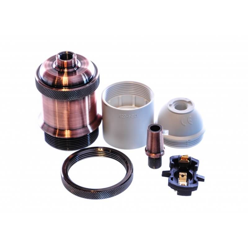 Domicilio Fasung cuprat metalic E27 GENK pentru lampi suspendate, lustre sau corpuri de iluminat