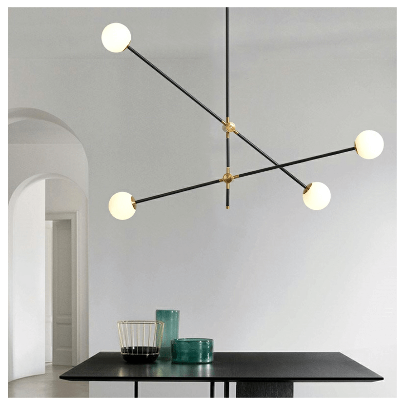 Lustra neagra AXXA S2 din metal pentru living sau dormitor