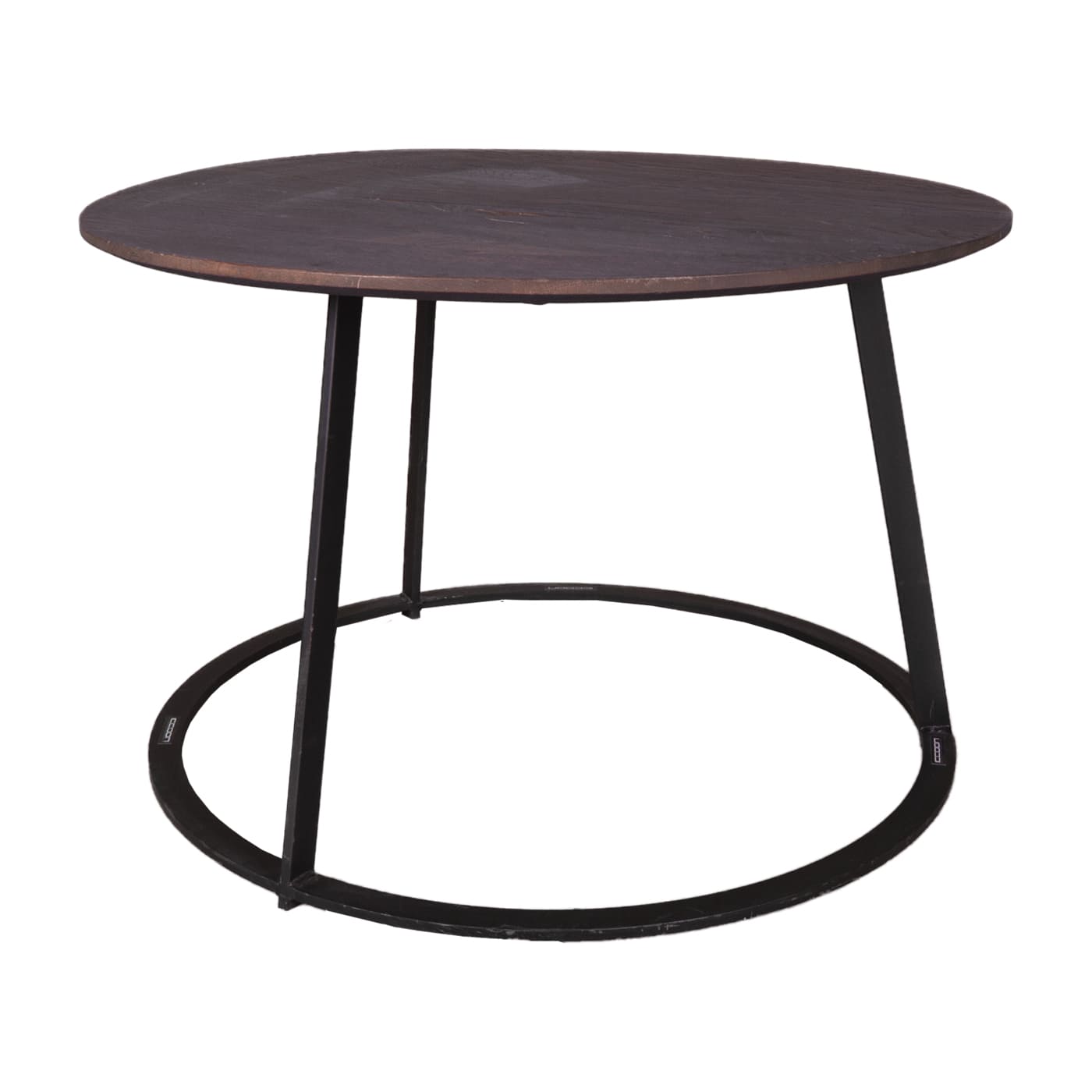 Masuta de cafea rotunda HARRISON cu blat de lemn