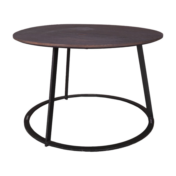 Masuta de cafea rotunda HARRISON cu blat de lemn