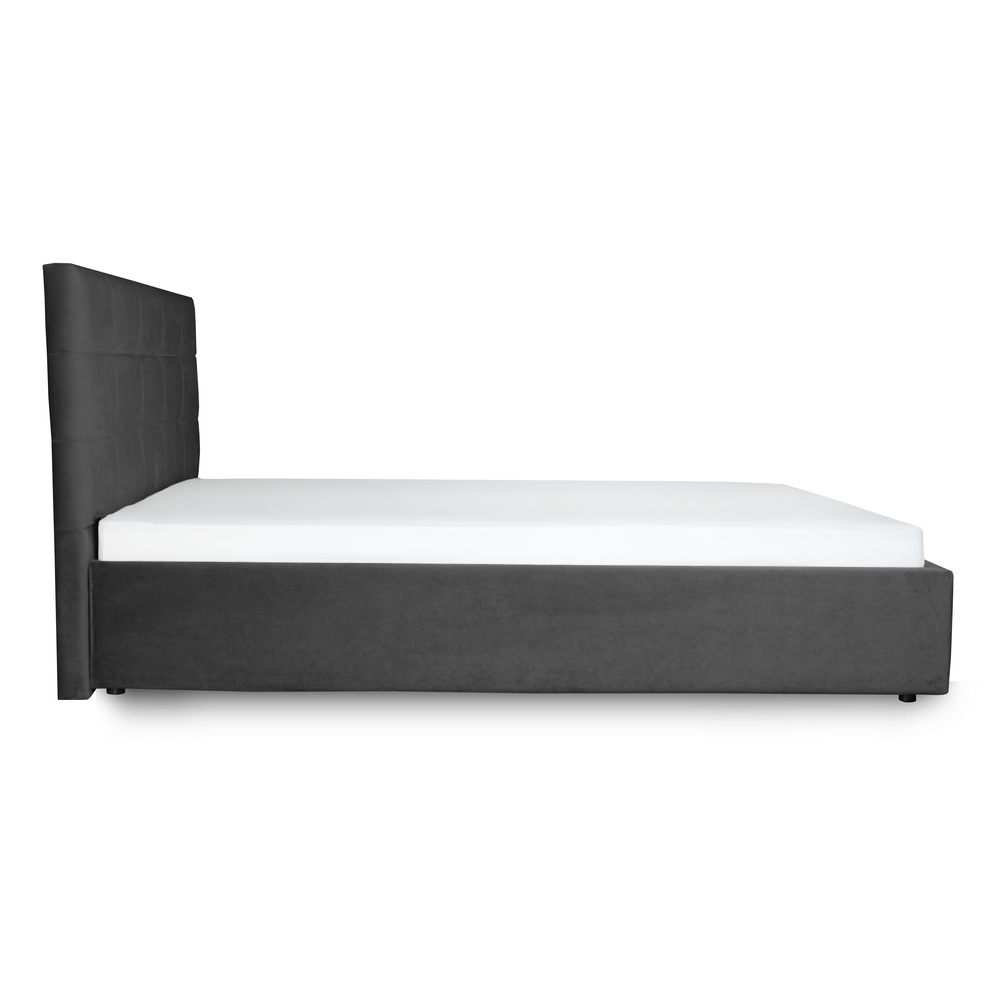 Domicilio Paturi gri inchis cu lada depozitare - Padova, culoare gri inchis, pat pentru dormitor cu lada depozitare mare