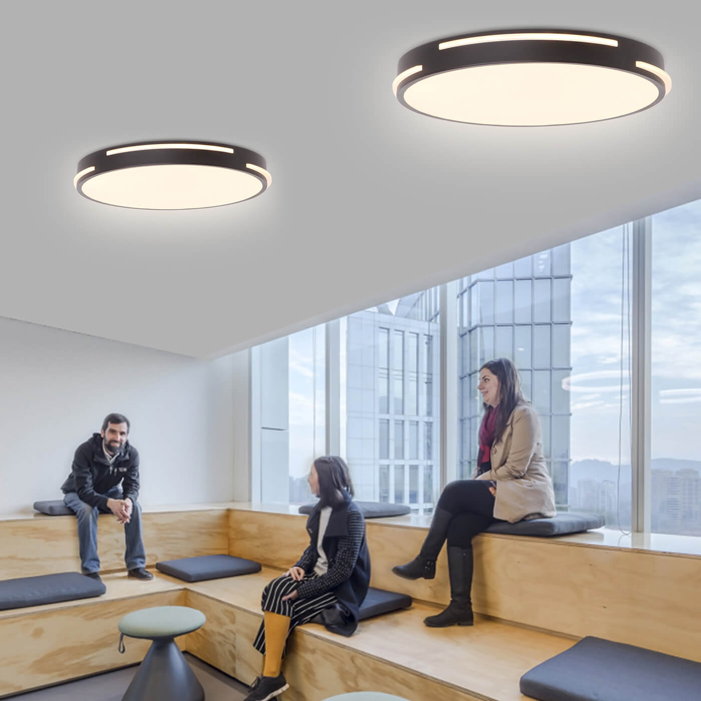 Plafoniera neagra cu LED AMOS C4, design modern