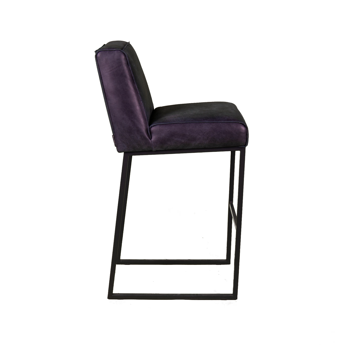 Scaun de bar negru DARKO cu sezut din piele eco