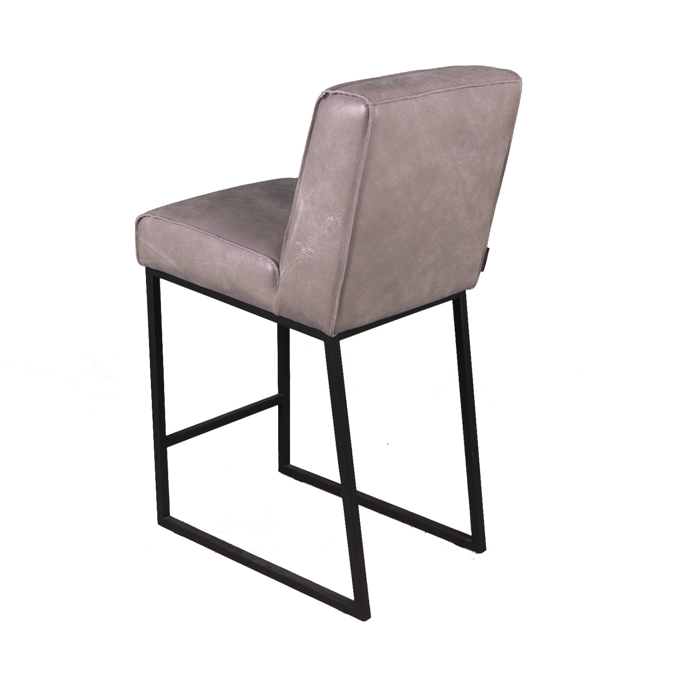 Scaun de bar gri deschis DARKO cu sezut din piele eco