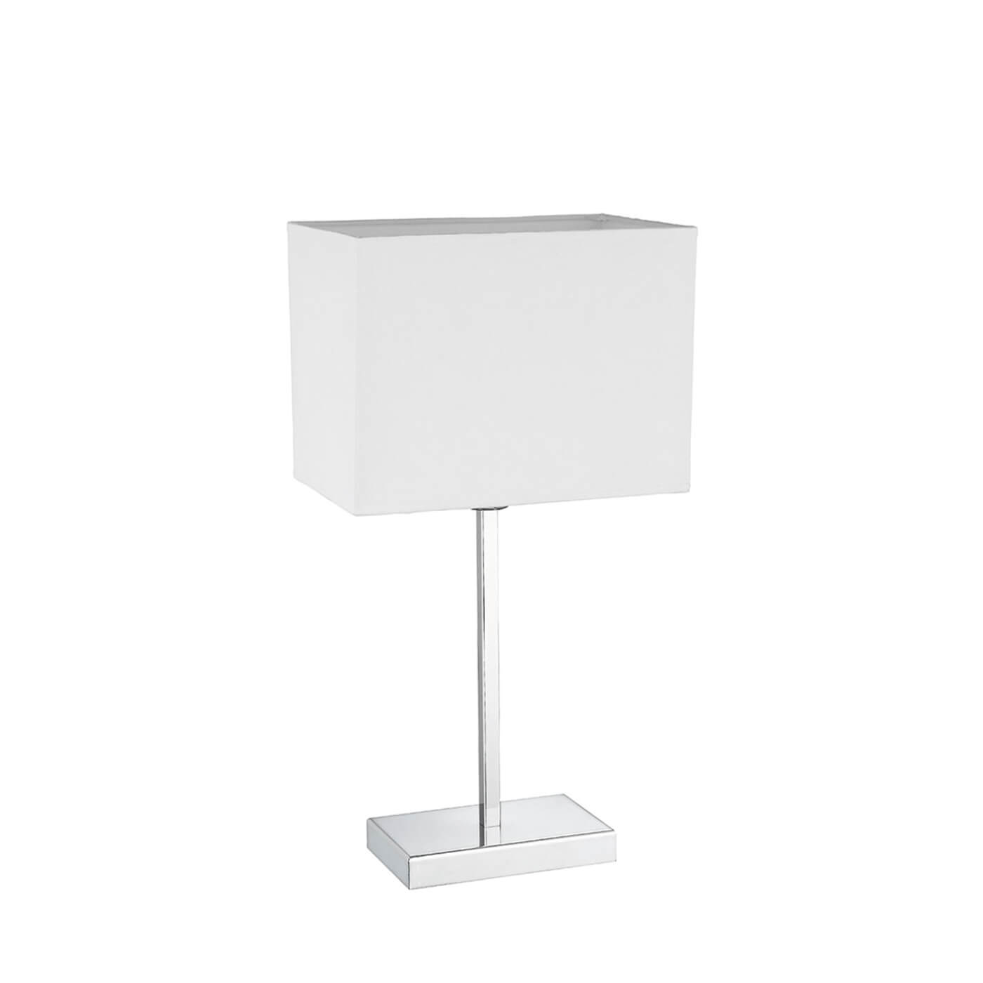 Cauti o veioza cromata TOBY cu abajur alb, design modern, elegant - pentru noptiera sau masuta? Din colectia de corpuri de iluminat si lustre DOMICILIO